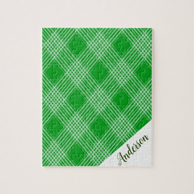 Green Plaid Bike Jigsaw Puzzle Daisy (Vertical)