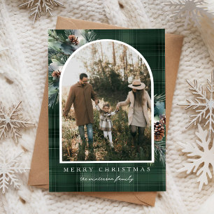 Green Plaid Christmas Photo Card