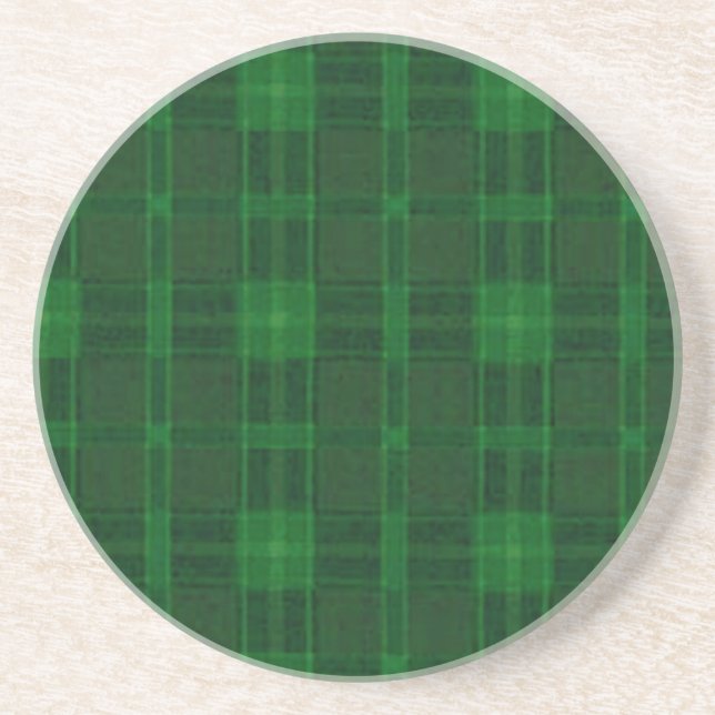 Green Plaid Coaster (Front)