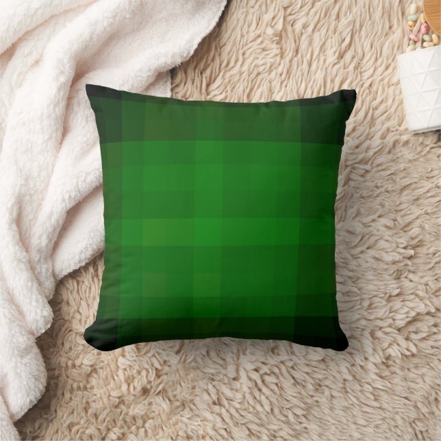 Green Plaid Decorative Throw Pillow (Blanket)