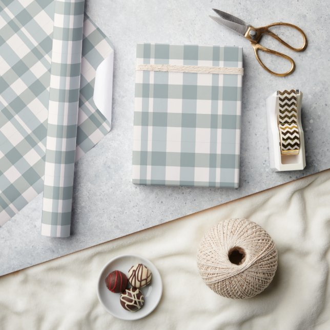 Green Plaid Gingham Country Farmhouse Simple Wrapping Paper (Crafts)