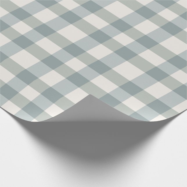 Green Plaid Gingham Country Farmhouse Simple Wrapping Paper (Corner)