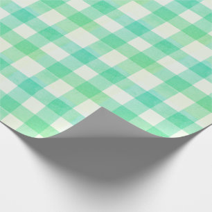 Green Plaid Gingham Country Farmhouse Simple Wrapping Paper