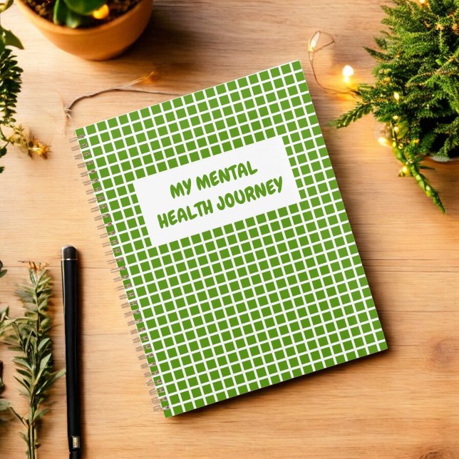 Green Plaid Gingham Planner Mental Health Quote (Creator Uploaded)