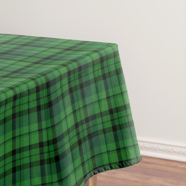 Green Plaid Holiday Tablecloth (In Situ)