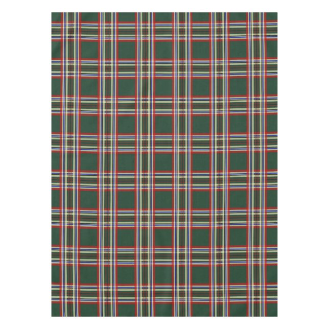 Green Plaid Holiday Tablecloth (Front)