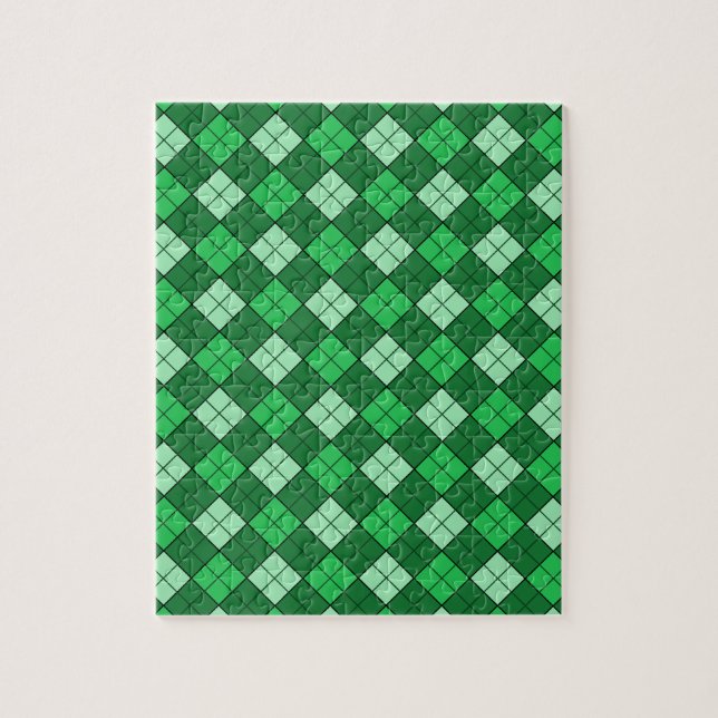 Green Plaid Jigsaw Puzzle (Vertical)