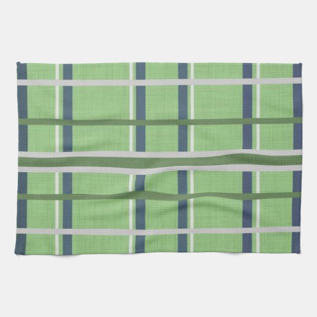 Green Plaid Kitchen Hand Towel (Horizontal)