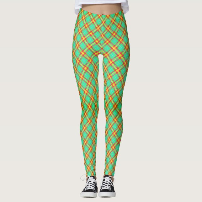 Green Plaid Leggings (Front)