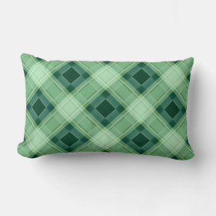 Green plaid lumbar cushion