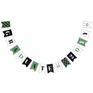 Green Plaid Monogram Golf Themed Graduation ´ Bunting