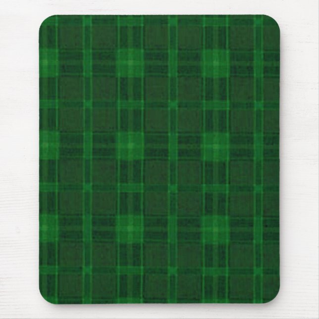 Green Plaid Mouse Pad (Front)