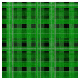 Green Plaid Natural Linen (54" width) Fabric