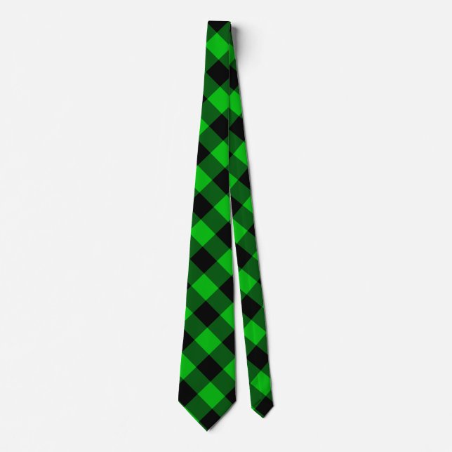 Green Plaid Neck Tie (Front)