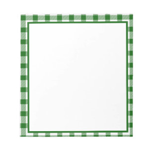 Green plaid notepad