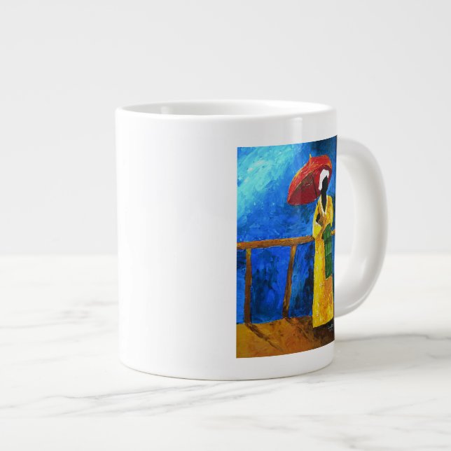 Green plaid on the broadwalk 2008 large coffee mug (Front Right)