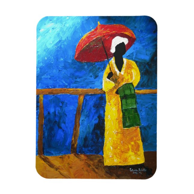 Green plaid on the broadwalk 2008 magnet (Vertical)