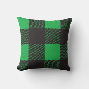 Green Plaid Pattern Cushion