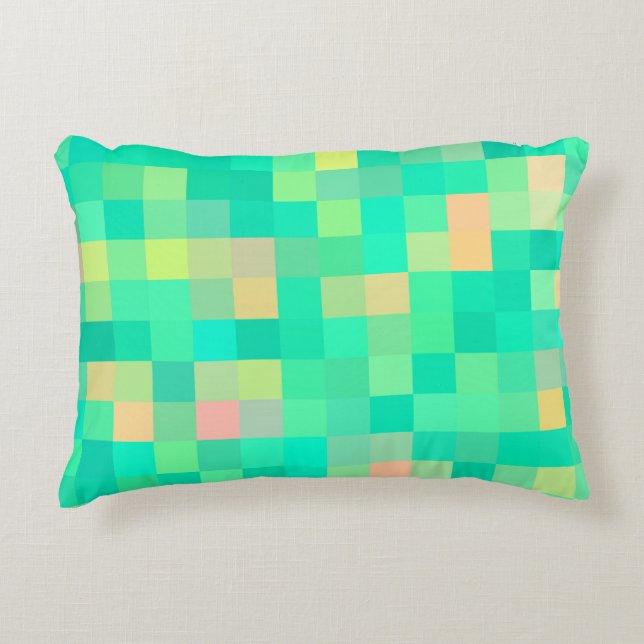 Green Plaid Pattern Decorative Cushion (Front)