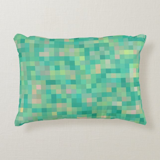 Green Plaid Pattern Decorative Cushion (Front)
