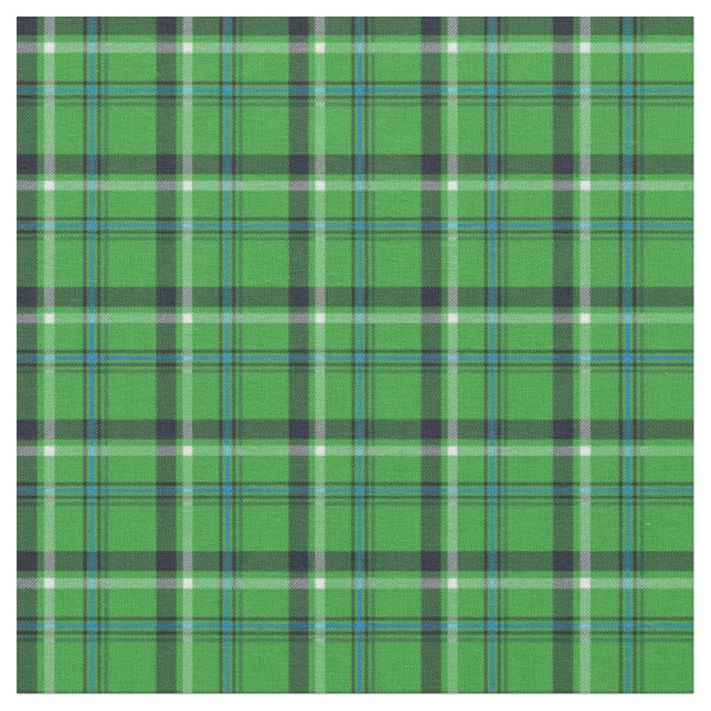 Green Plaid Pattern Fabric (Close Up)