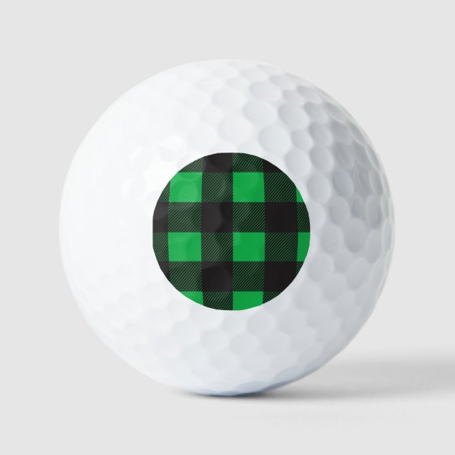 Green plaid pattern golf balls (Front)