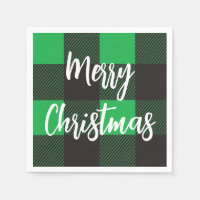 Green Plaid Pattern Merry Christmas