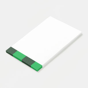 Green plaid pattern post-it notes