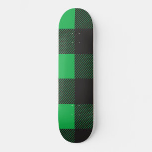 Green plaid pattern skateboard