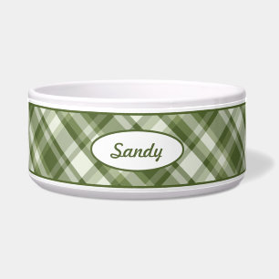 Green Plaid Pattern With Custom Pet Name