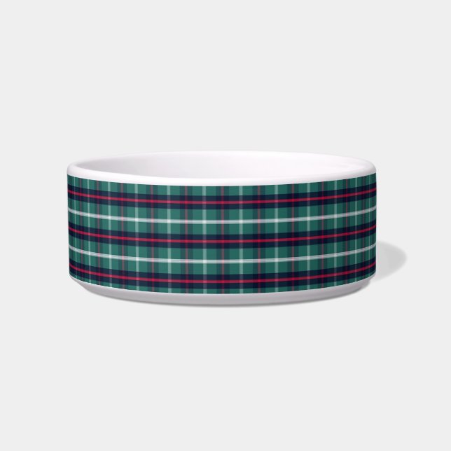 Green Plaid Pet Bowl (Front)