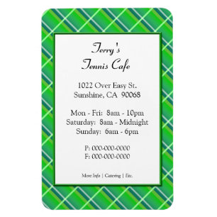 Green Plaid Restaurant Advertising Template Magnet