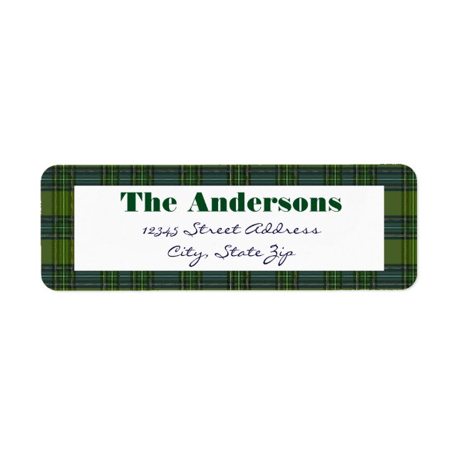 Green Plaid - Return Address Label (Front)