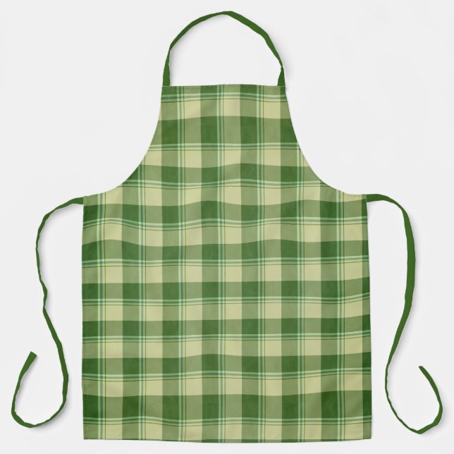 Green Plaid Saint Patrick's day Apron (Front)