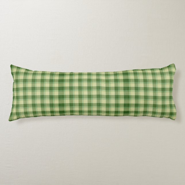 Green Plaid Saint Patrick's day Body Cushion (Front)