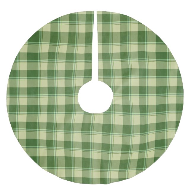 Green Plaid Saint Patrick's day Brushed Polyester Tree Skirt (Front)