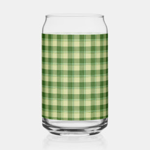 Green Plaid Saint Patrick's day Can Glass