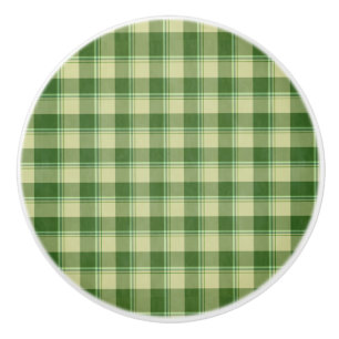 Green Plaid Saint Patrick's day Ceramic Knob