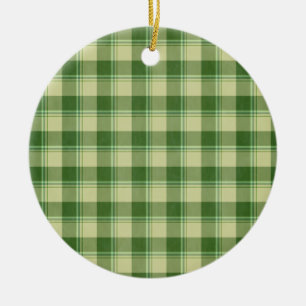 Green Plaid Saint Patrick's day Ceramic Ornament