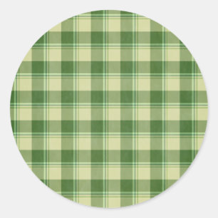Green Plaid Saint Patrick's day Classic Round Sticker