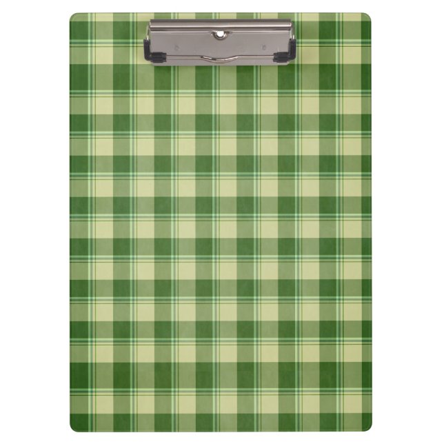 Green Plaid Saint Patrick's day Clipboard (Front)