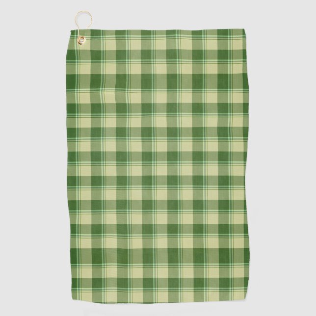 Green Plaid Saint Patrick's day Golf Towel (Front)