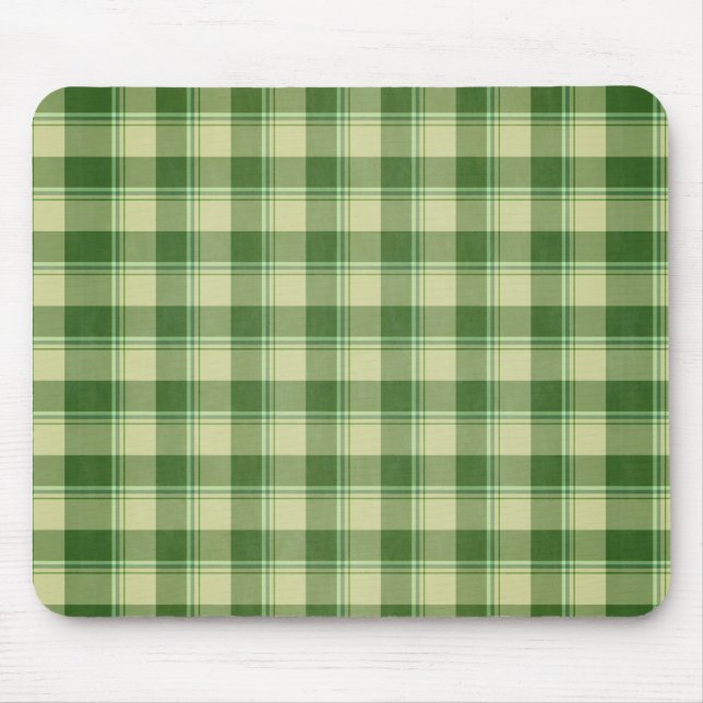 Green Plaid Saint Patrick's day Mouse Pad (Front)