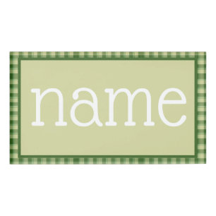 Green Plaid Saint Patrick's day Name Tag