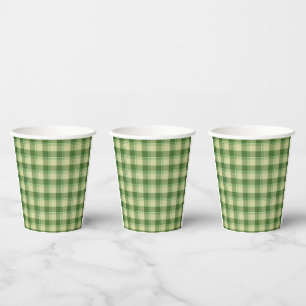 Green Plaid Saint Patrick's day Paper Cups