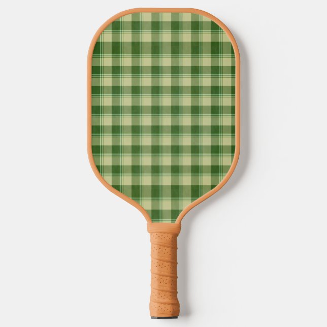 Green Plaid Saint Patrick's day Pickleball Paddle (Front)