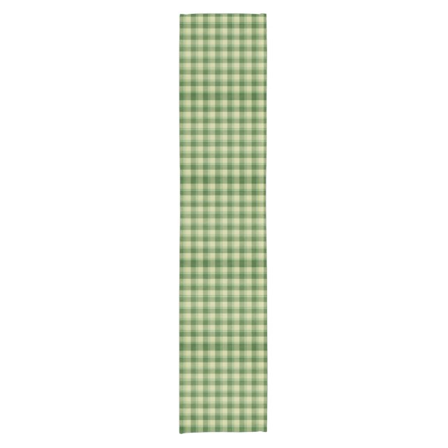 Green Plaid Saint Patrick's day Short Table Runner (Front)