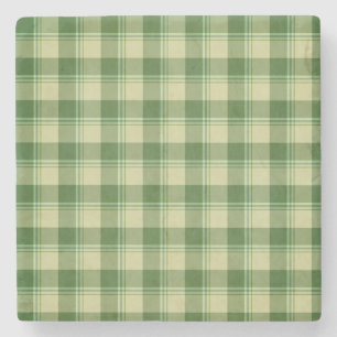Green Plaid Saint Patrick's day Stone Coaster