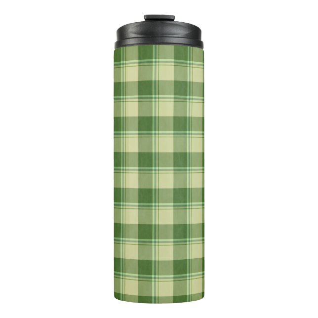 Green Plaid Saint Patrick's day Thermal Tumbler (Front)