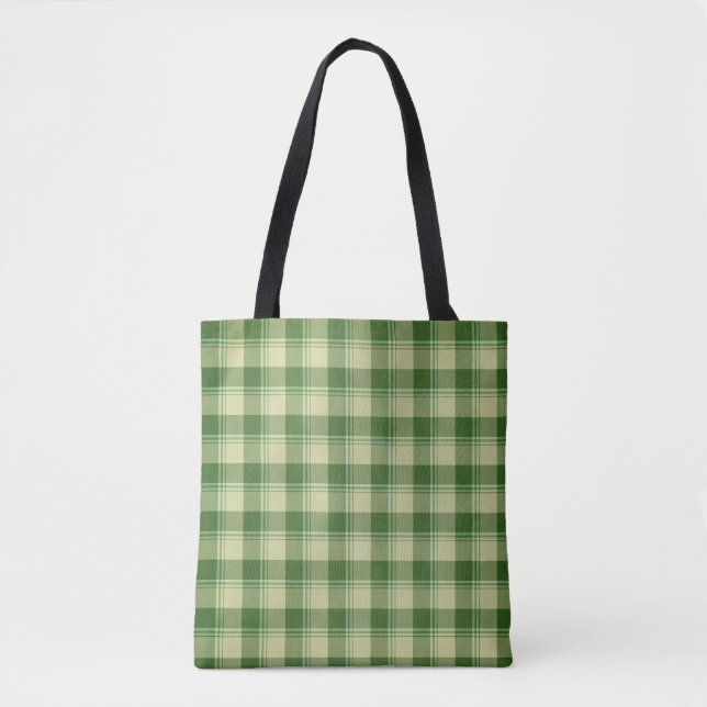 Green Plaid Saint Patrick's day Tote Bag (Front)